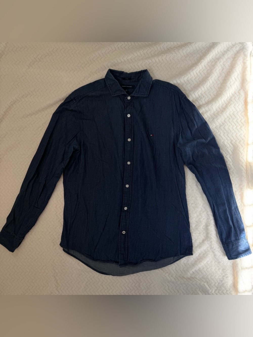 Tommy Hilfiger Dark Navy Long-Sleeve Button-Down Shirt
